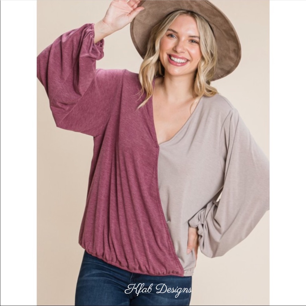 Gorgeous💜Raspberry+wheat crossover top2stu… - Picture 2 of 6